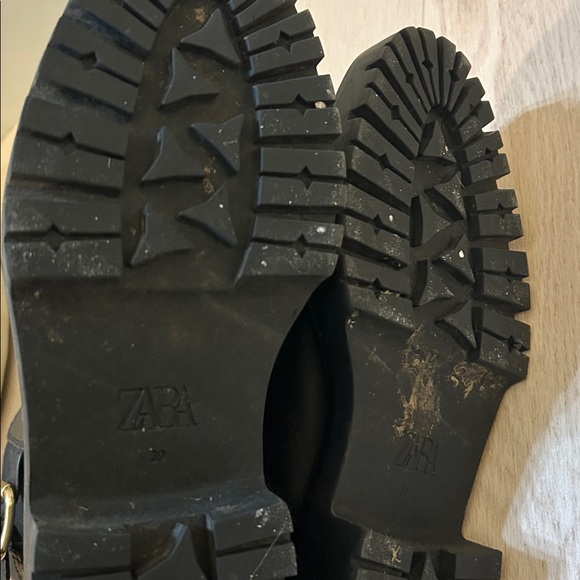 Zara Black Leather Ankle Boots - Picture 4 of 4